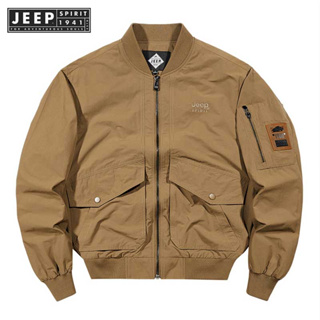 JEEP SPIRIT 1941 ESTD 2023 เสื้อแจ็กเก็ตลําลอง ทรงหลวม แฟชั่นฤดูหนาว สําหรับผู้ชาย