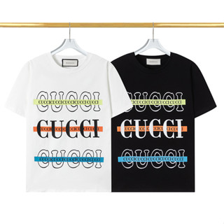 Gucc1 เสื้อยืดแขนสั้น ผ้าฝ้าย พิมพ์ลาย 230 กรัม แฟชั่นสําหรับผู้ชาย และผู้หญิง