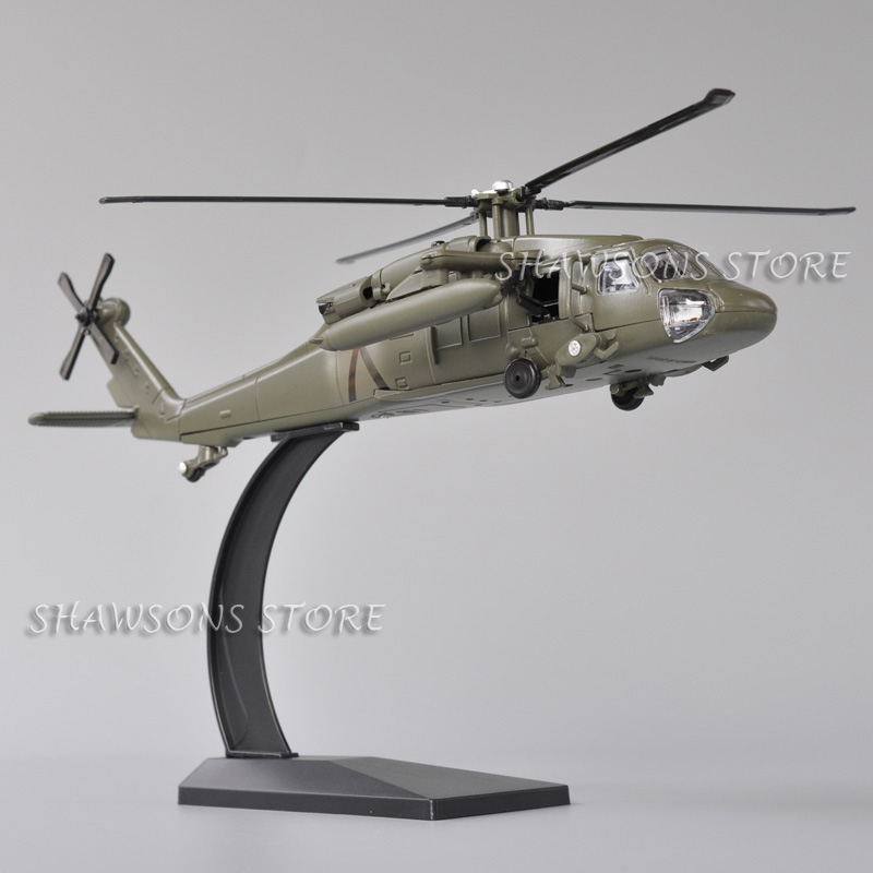 โมเดลเครื่องบินบังคับวิทยุ เฮลิคอปเตอร์ UH-60 Utility Helicopter Gunship Black Hawk สเกล 1:72 พร้อมเ
