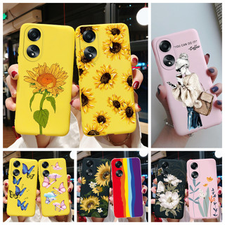 เคสโทรศัพท์ซิลิโคน TPU แบบนิ่ม ลายดอกทานตะวัน สีแคนดี้ สําหรับ Oppo A58 4G 2023 A58 CPH2577