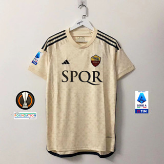 เสื้อกีฬาแขนสั้น ลายทีมชาติฟุตบอลชั้นนํา AS roma 23 24 ชุดเยือน ไซซ์ S - 4XL