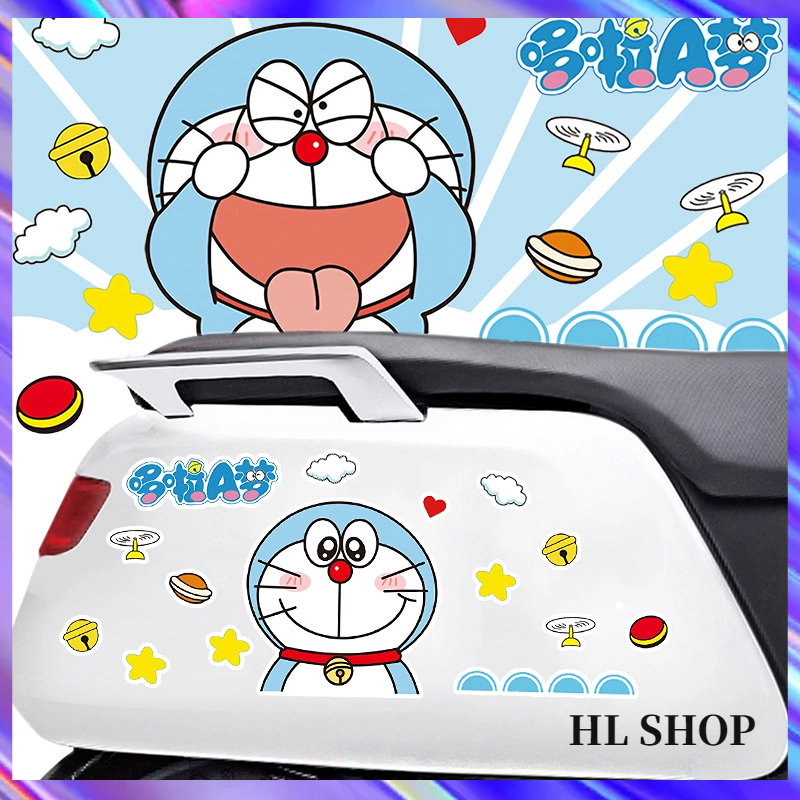 Hl สติกเกอร์ ลายการ์ตูนโดราเอมอน แมวน่ารัก กันน้ํา สําหรับติดตกแต่งรถยนต์ โน้ตบุ๊ก
