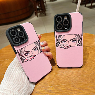 เคสโทรศัพท์มือถือ พลาสติก tpu ลายการ์ตูนเด็กผู้หญิงน่ารัก สีชมพู สําหรับ iPhone 14 14pro 14promax 13 13pro 13promax 12 12pro 12promax 11 11promax x xs xr xsmax 7