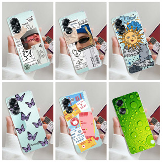 เคสโทรศัพท์มือถือ TPU นิ่ม แบบใส พิมพ์ลายศิลปะ สําหรับ OPPO A58 4G OppoA58 A 58 CPH2577 2023