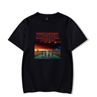 เสื้อยืด ผ้าฝ้าย พิมพ์ลาย Stranger Things พลัสไซซ์ สําหรับผู้ชาย และผู้หญิง XXS-4XL 3193A