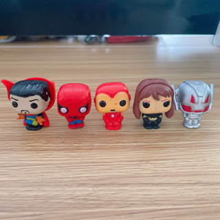 โมเดลฟิกเกอร์ Pop Marvel Legand Avengers Hulk Groot Iron Man Spider-Man Figma Superhero ขนาด 4 ซม. ของเล่นสําหรับเด็ก 5 ชิ้น ต่อชุด