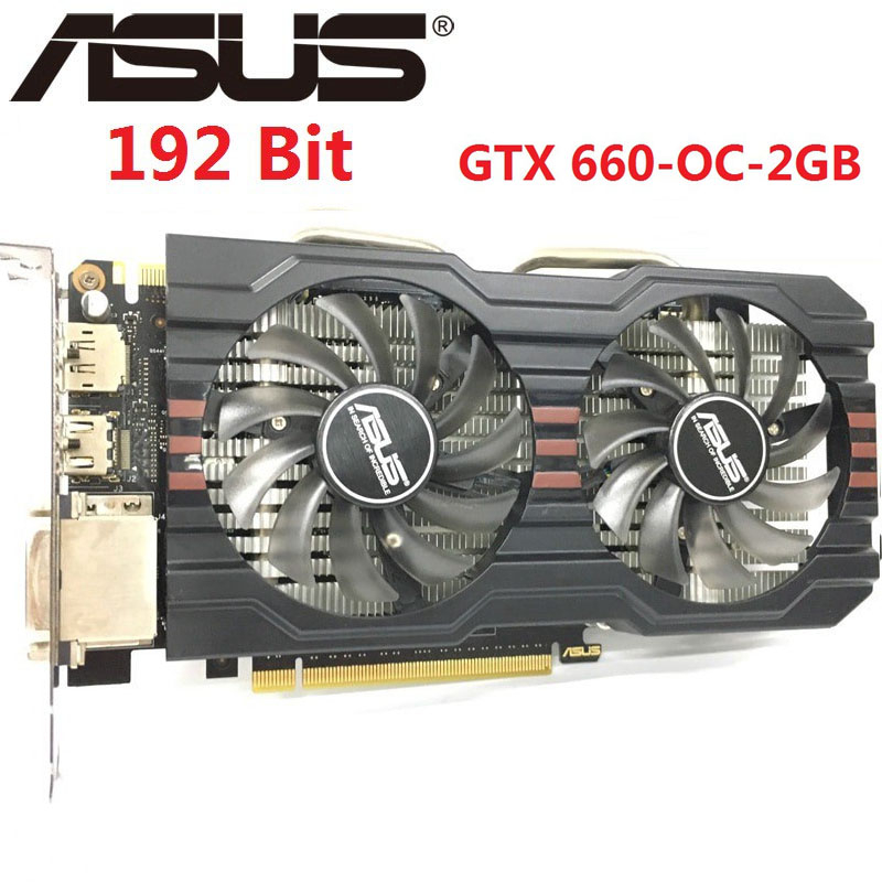 ASUS การ์ด GTX 660 2GB 660ti 2GB GDDR5 GTX660 GTX660ti 2G DDR5 กราฟิกการ์ดสําหรับ nVIDIA GTX660 ใช้ก
