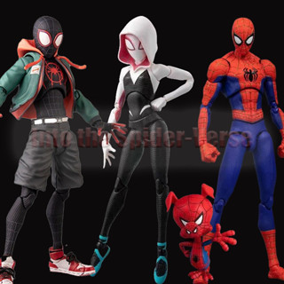 Mafex SV-Action โมเดลฟิกเกอร์ Spiderman Peter Parker Spider-man (miles Morales) ของเล่นสําหรับเด็ก