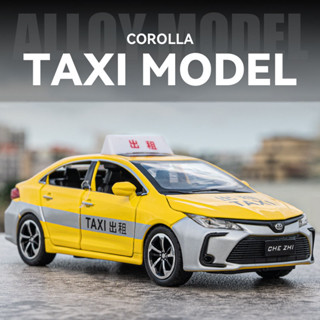 1/32 Toyota Corolla Taxi diecast car chezhi โมเดลรถของเล่นโลหะผสมสังกะสี สําหรับเด็กอายุ 3 ปีขึ้นไป ของขวัญวันเกิด ของเล่นโมเดลดึงถอยหลัง