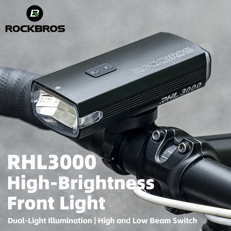 【TH Delivery】ROCKBROS ไฟหน้าจักรยาน ชาร์จ Usb 3000 Lumens ไฟกลางคืน MTB ไฟฉายจักรยาน หน้า กันน้ํา