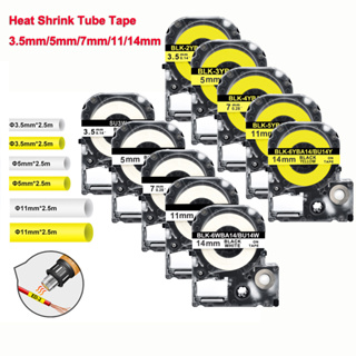 เทปหดความร้อน Φ3.5 มม. 5 มม. 11 มม. สําหรับเครื่องพิมพ์ฉลาก Epson SU5S SU11S SU5Y SU11Y SU14Y SU3Y SU3W SU14W LW300 LW400 LW500 LW700 1 ชิ้น
