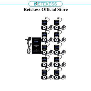 Retekess T130-T131 ระบบทัวร์ไกด์เสียงไร้สาย 99 ช่อง 50 เมตร สําหรับโรงเรียนโลจิสติกส์ การประชุม โรงงาน (ตัวรับส่งสัญญาณ 10 ชิ้น)