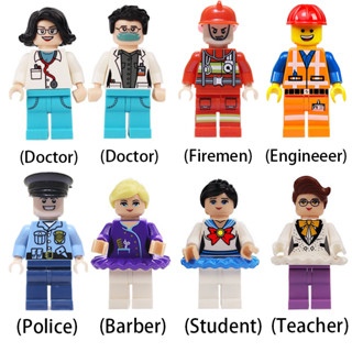 ชุดตัวต่อฟิกเกอร์ City Series Minifigure เข้ากันได้กับบล็อกตัวต่อคลาสสิก ของขวัญสะสม 8 ชิ้น