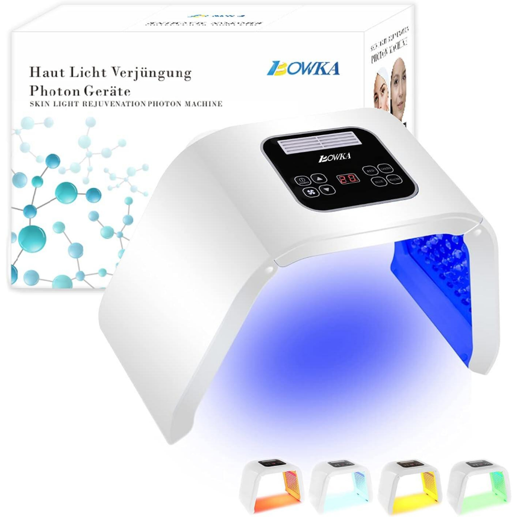 Bowka 7 Colours LED Face Mask Photon Therapy PDT เพื่อฟื้นฟูผิวเพื่อสุขภาพ, Anti-Ageing, ริ้วรอย, สิ