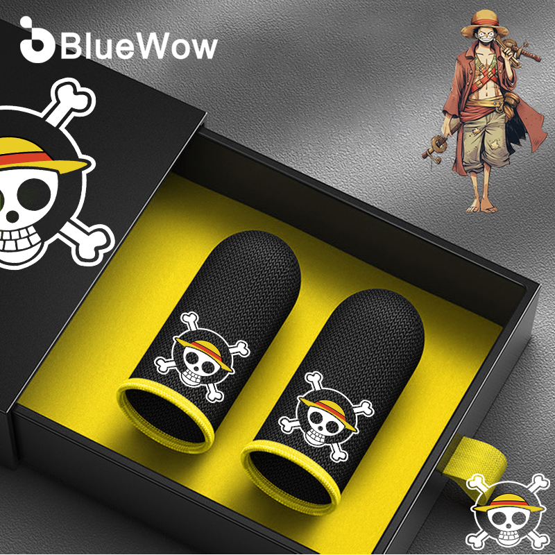 One Piecebluewow 2024 หมวกฟางใหม่เอี่ยม Luffy PUBG Professional Gamer เฉพาะการเล่นเกม Finger Cots Anti-Sweat Touch Screen Finger Sleeve.