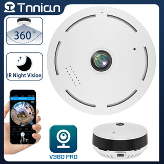 Tnnian กล้องวงจรปิดไร้สาย 5MP Wifi IP พาโนรามา 360 องศา มองเห็นที่มืด IR ตรวจจับการเคลื่อนไหว สําหรับบ้าน