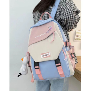 นักเรียน ความจุสูง กระเป๋าเป้  ผู้ชายและผู้หญิง backpack สีกระเป๋านักเรียน