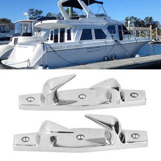 Aries306 2 pcs 6in Anchoring Mooring Cleats ซ้ายและขวากลวง Fairlead สแตนเลสอุปกรณ์เรือเดินทะเล