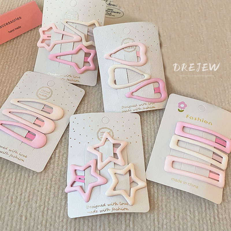 DREJEW กิ๊บติดผม สีชมพู โดพามีน รัก อุกกาบาต หวานและน่ารัก สาวหน้าม้า BB คลิปเฉพาะ เครื่องประดับผม สําหรับผู้หญิง