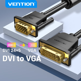 Vention สายเคเบิลอะแดปเตอร์ DVI เป็น VGA DVI-I 24+5 ตัวผู้ เป็น VGA HD 15Pin ตัวผู้ 1080P Full HD สําหรับแล็ปท็อป PC กราฟฟิกการ์ด เป็นมอนิเตอร์โปรเจคเตอร์