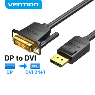 Vention พอร์ตแสดงผลไปยังสายเคเบิล DVI DP เป็น DVI ตัวผู้ เป็น ตัวผู้ ปลั๊กอะแดปเตอร์วิดีโอ เข้ากันได้กับโปรเจคเตอร์มอนิเตอร์ HDTV