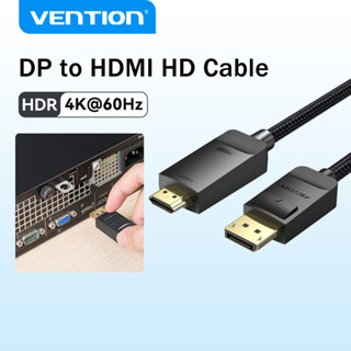 Vention DP to HDMI Cable 4K 60Hz HDMI Cable Male to Male UHD HDMI Converter สําหรับพีซีแล็ปท็อป