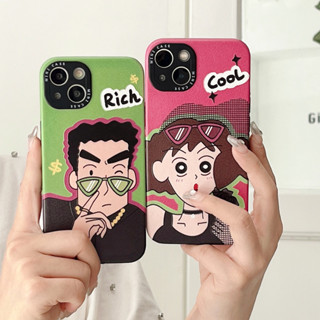 เคสโทรศัพท์มือถือคู่รัก แบบพลาสติกนุ่ม ลายการ์ตูนชินจังน่ารัก สําหรับ iPhone14 14pro 14promax iPhone13 13pro 13promax iPhone12 12pro 12promax iPhone11 11promax x xs xr xm