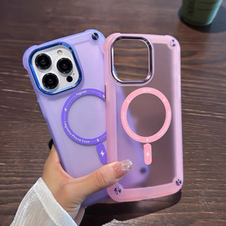 【Matte Acrylic hard case/Pink】เคส compatible for iPhone 12 13 14 15 pro max