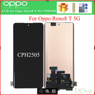 อะไหล่หน้าจอสัมผัสดิจิทัล LCD AMOLED สีดํา 6.7 นิ้ว แบบเปลี่ยน สําหรับ Oppo Reno 8t Reno8 T 5G CPH2505