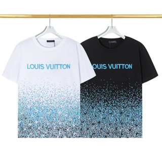 เสื้อยืดคอกลม แขนสั้น ผ้าฝ้าย พิมพ์ลาย Louis v แฟชั่นสําหรับผู้ชาย และผู้หญิง