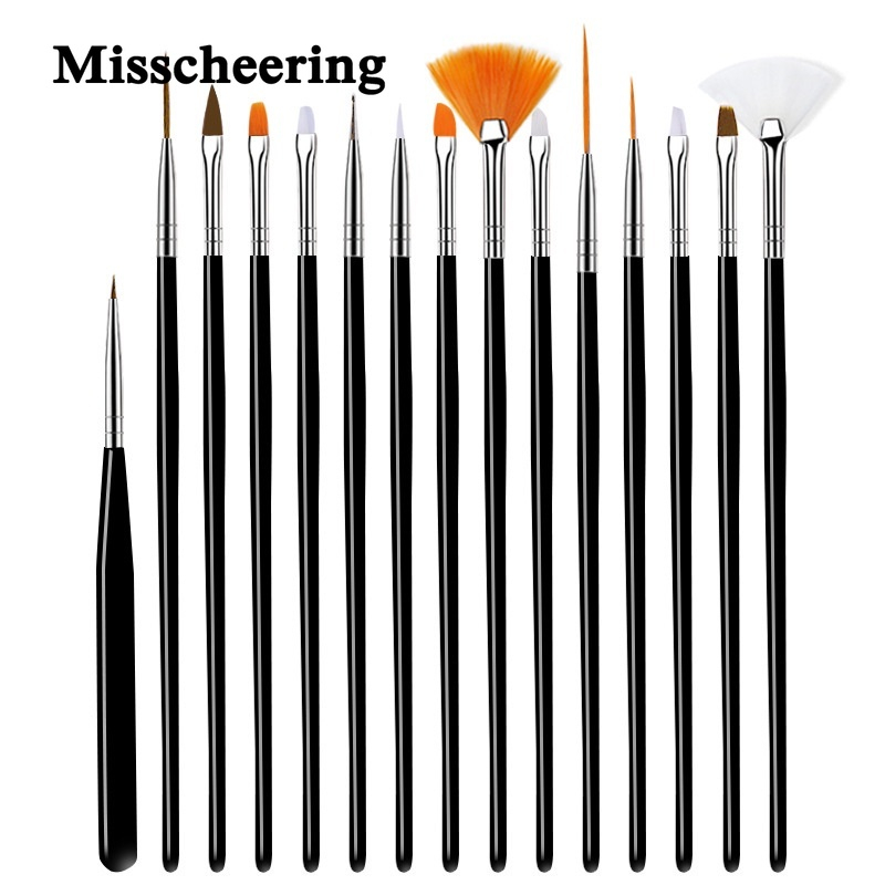 ชุดพู่กันเพ้นท์เล็บ ชุดละ15หัว เพ้นท์เล็บ อุปกรณ์ตกแต่งเล็บ ลายเพ้นท์เล็บ พู่กันหัวเล็กSet วาดภาพบนหน้าเล็บ พร้อมส่ง