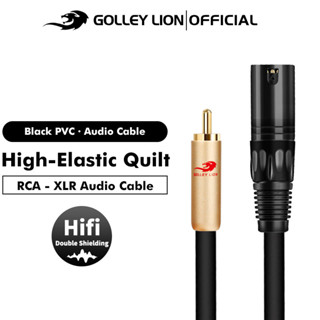 Golley LION RCA อะแดปเตอร์สายเคเบิล ตัวผู้ เป็น XLR ตัวผู้ RCA ไม่สมดุล เป็น XLR ปลั๊กพ็อกเก็ต สายเทป สําหรับมิกเซอร์ มอนิเตอร์สตูดิโอ สเตอริโอ ลําโพงซับวูฟเฟอร์ HiFi