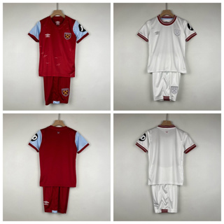 เสื้อกีฬาแขนสั้น ลายทีมชาติฟุตบอล West Ham United 2023-24 ชุดเหย้า สําหรับเด็ก