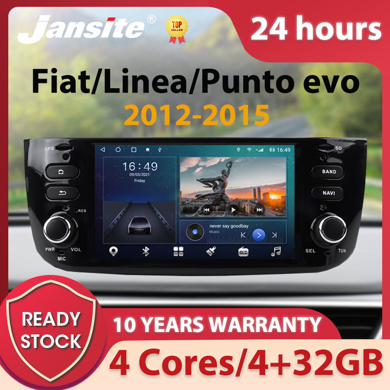 Jansite เครื่องเล่นมัลติมีเดีย 2 Din Android วิทยุ WIFI GPS สําหรับ Fiat Linea Punto evo 2012-2015