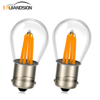 Ruiandsion หลอดไฟเลี้ยว LED AC DC 12V 24V 48V 1156 BA15S P21W 6 สี สําหรับเลือก 2 ชิ้น