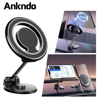 Ankndo ที่วางโทรศัพท์ในรถยนต์ แบบแม่เหล็ก พับได้ สําหรับ MagSafe Universal Dashboard Magnet Car Mount สําหรับ iP 14 13 /Samsung Xiaomi