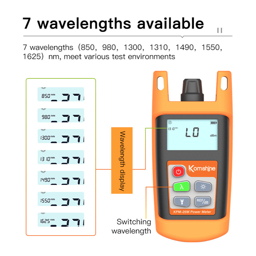2023 ใหม่เปิดตัว KPM-25M ช่วงการวัด -70 ~ + 6dBm และ -50 ~ + 26dBm Optical Power Meter