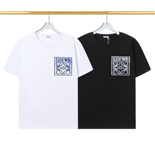 L0ewe เสื้อยืด คอกลม แขนสั้น ผ้าฝ้าย ปักลาย แฟชั่น สําหรับผู้ชาย และผู้หญิง