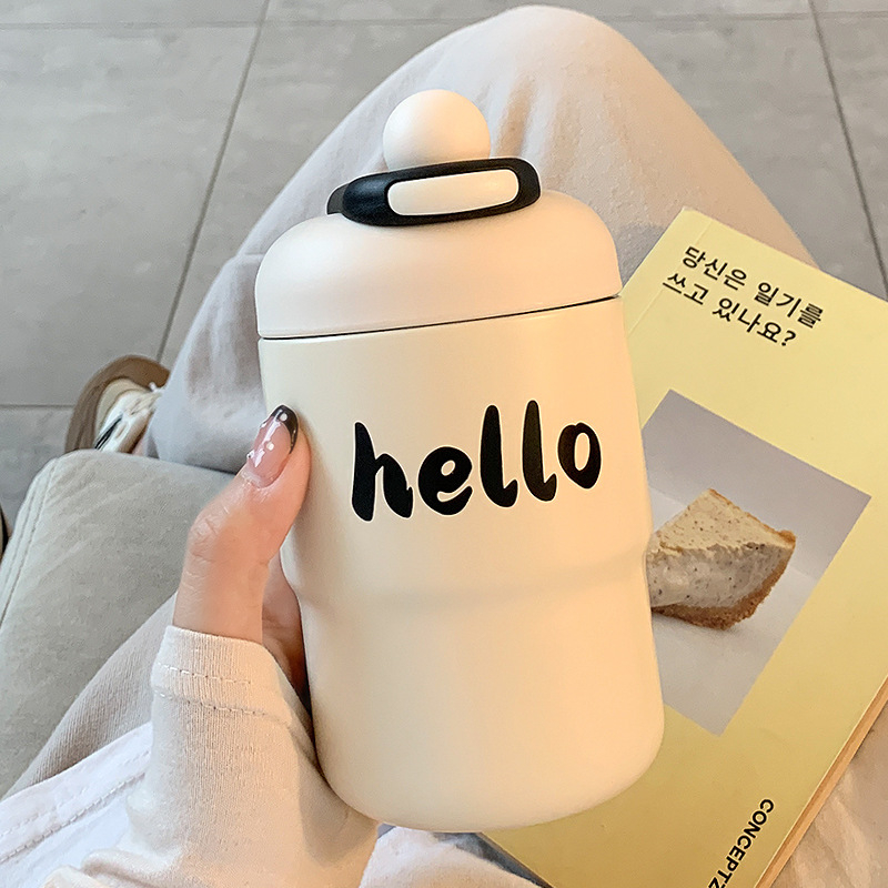 พร้อมส่ง แก้วกาแฟ กระติกน้ําร้อน-เย็น กระติกน้ำสแตนเลส แบบพกพา ความจุขนาดใหญ่ ขนาด500ml LZBOI