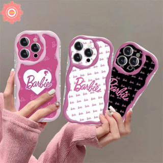 เคสโทรศัพท์มือถือแบบนิ่ม ลายตัวอักษรบาร์บี้ หัวใจน่ารัก สีชมพู สําหรับ Oppo A58 A17 A76 A57 A7 A15S A74 A55 A12 A16 A5s A77 A31 A3s A54s A1k A95 A17k A9 A16s A77s A16K A96 A53 A92 A52 A16E