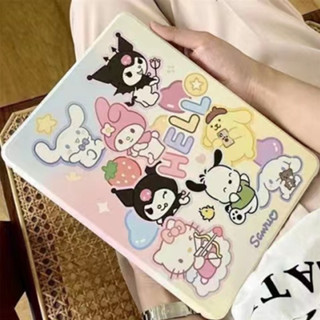 cinnamoroll &amp; melody &amp; Kuromi เคสไอแพด ลายการ์ตูน iPad Air4 Pro10.9-Air5 Mini 1 2 3 4 5 6 / iPad 2 3 4 / iPad Pro 9.7 Air1 Air2 / iPad Pro 10.5 / ipad Gen 7/8/9 10.2 Smart Case