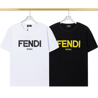 Fend1 เสื้อยืดคอกลม แขนสั้น ผ้าฝ้าย พิมพ์ลาย แฟชั่น สําหรับผู้ชาย และผู้หญิง