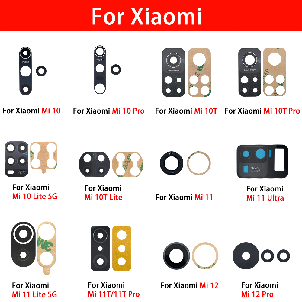 เลนส์กล้องด้านหลังเปลี่ยนด้วยสติกเกอร์กาวสําหรับ Xiaomi Mi 12 11T 10 10T 11 Lite Pro Ultra
