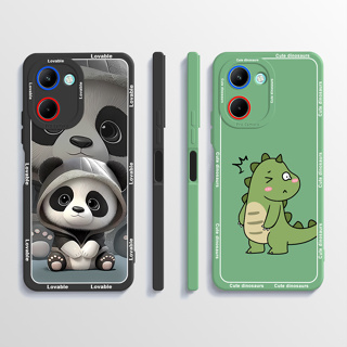 เคส OPPO Realme C33 2022 RMX3624 เคสโทรศัพท์ แพนด้าน่ารัก ลายไดโนเสาร์ ซิลิโคน TPU ยางนิ่ม เคส