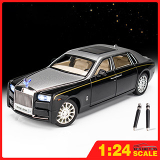 KLT 1:24 Rolls Royce Phantomโมเดลรถอัลลอยเสียงและแสงรถลากของเล่นสำหรับของเล่นเด็กสำหรับรถเด็กสำหรับเด็กของเล่นเพื่อการศึกษาราคาถูก