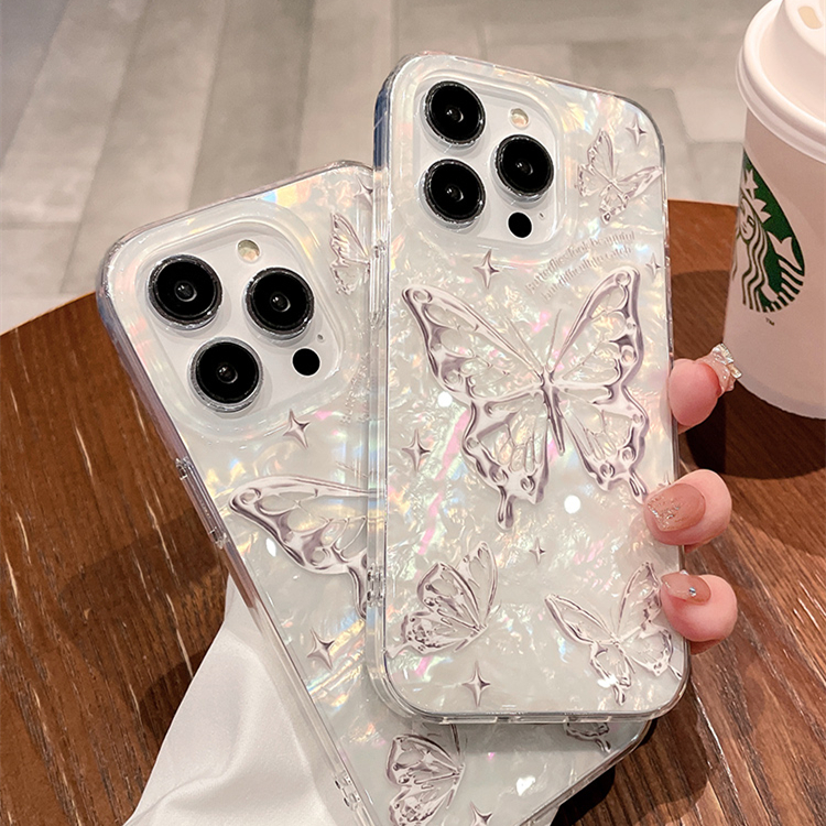 เคสไอโฟน 16/15/14/13/12/11 Pro max cute butterfly Compatible Case iPhone 11,12,13,14,15,16,11PM,12PM,13PM,14PM,15PM,16PM