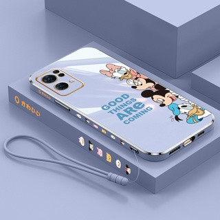 เคสโทรศัพท์มือถือ ลายการ์ตูนดิสนีย์ ครอบครัว พร้อมสายคล้อง สําหรับ Oppo A53 2020 A3S A12E A15 A15S RENO 4F RENO 5F