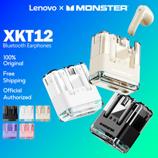 Lenovo × Monster XKT12 TWS หูฟังอินเอียร์ บลูทูธ 5.3 ไร้สาย ตัดเสียงรบกวน Hi-Fi LED