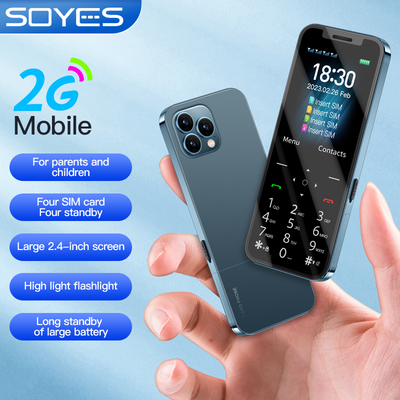 4sim ชุดมือโทรศัพท์ GSM 2G รองรับมือ ความจุแบตเตอรี่ขนาดใหญ่ปริมาณมากและปุ่มขนาดใหญ่