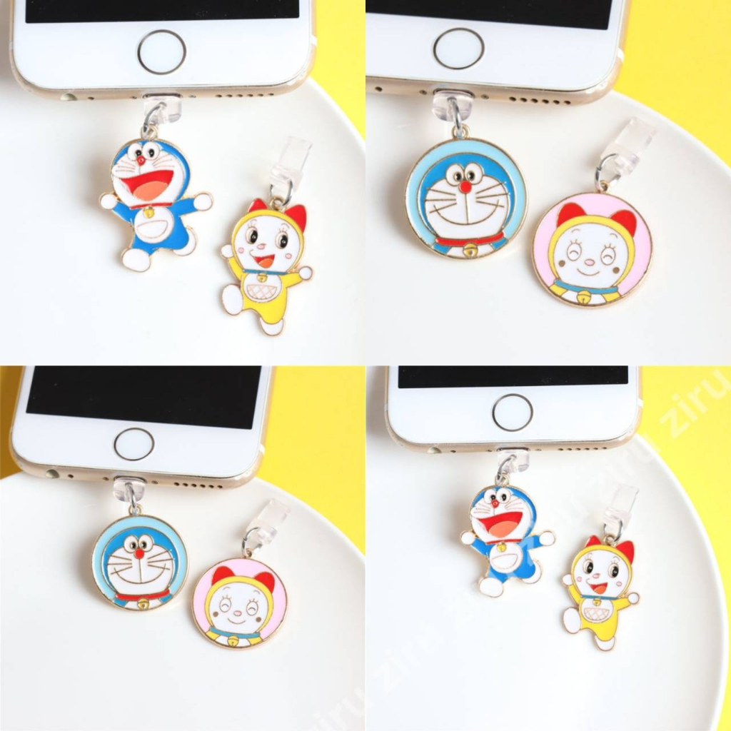 เคสโทรศัพท์มือถือ ป้องกันฝุ่น ลายการ์ตูนโดราเอมอน Dorami Type C พร้อมจี้ห้อย สําหรับ iphone